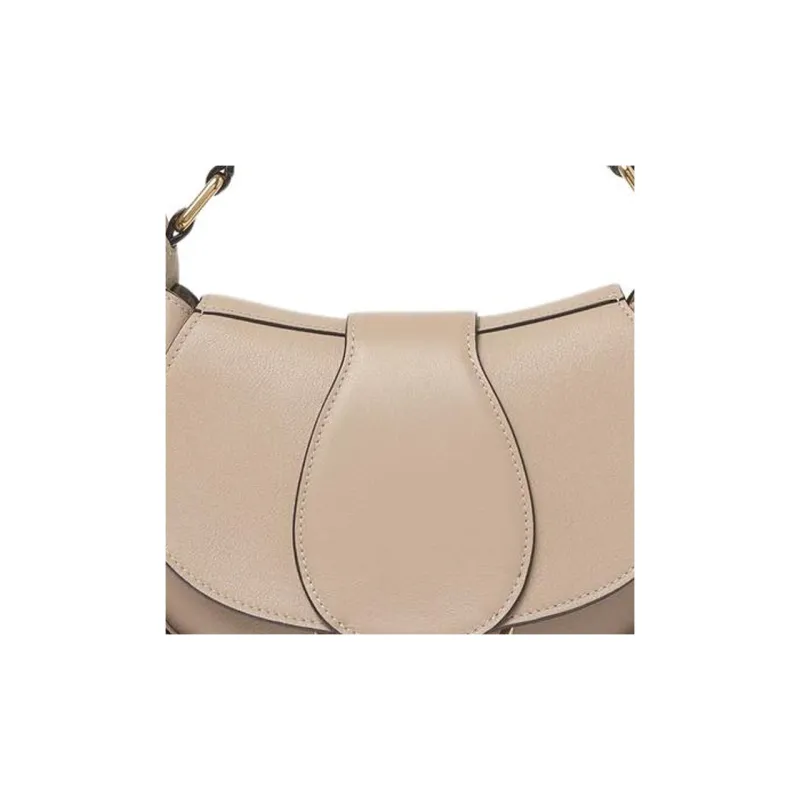 Chloe Smooth Calf Leather Crossbody Bag Shoulder Bag Small Size Women's Elephant Gray-5