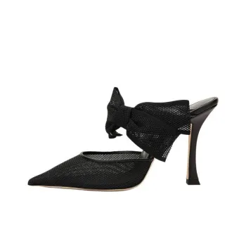 Jimmy Choo Closed Toe Slippers 10cm Women's Black