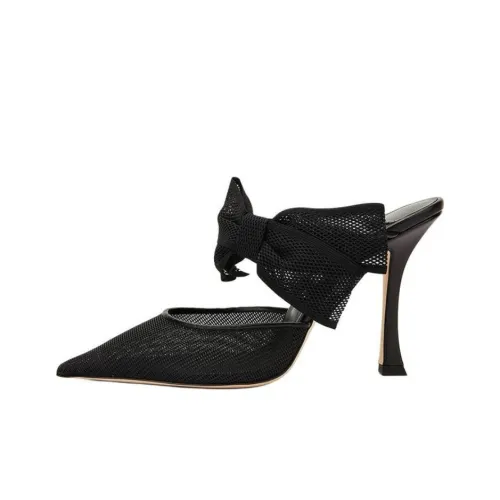 Jimmy Choo Closed Toe Slippers 10cm Women's Black