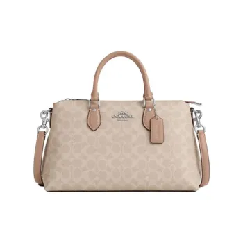 COACH PVC Shoulder Bag Crossbody Bag Handbag Large Size Women's Khaki
