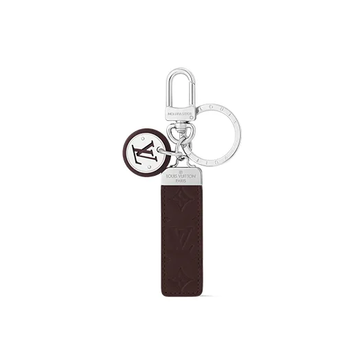 LOUIS VUITTON Leather Metal Component Keychains Men's Brown-0