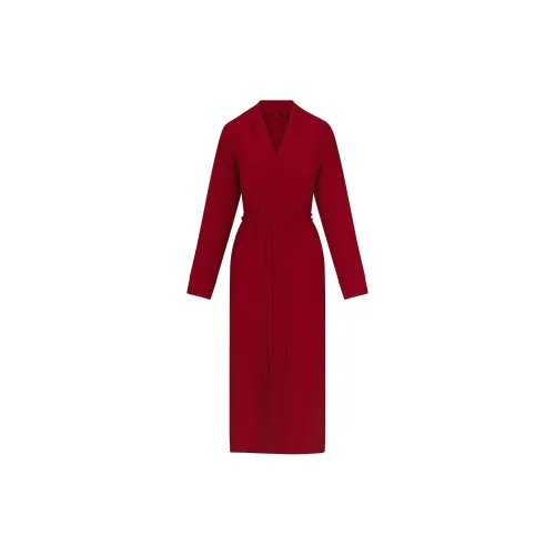SKIMS FW24 Fake Day Collection SOFT LOUNGE LONG ROBE Pajama Robe Women's BRICK Red