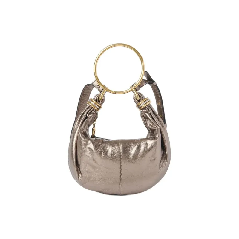 Chloe Calfskin Hobo Bag, Shoulder Bag, Crossbody Handbag Trumpets Women's Bright Gray-2