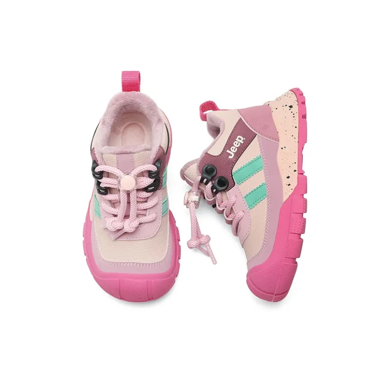 Jeep Slip Resistant Anti Kick Wear Resistant Warm Mid Top Kids Lifestyle Shoes Sky Water Emerald Peach Pink Kids'-2