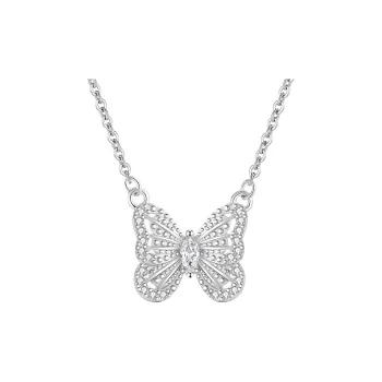 KEYS VIA S925 Sterling Silver Synthetic Cubic Zirconia Necklaces Women's Silver
