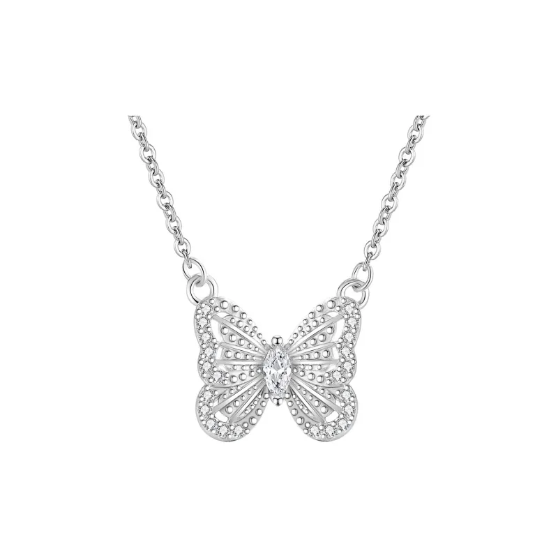 KEYS VIA S925 Sterling Silver Synthetic Cubic Zirconia Necklaces Women's Silver-0