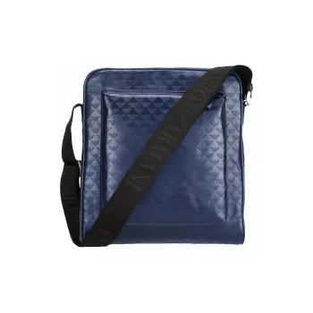EMPORIO ARMANI Leather Messenger Bag, Briefcase, Crossbody Bag, Shoulder Bag Men's Blue
