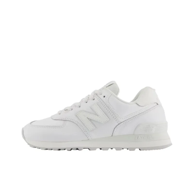 New Balance 574 Triple White Leather Women's-0