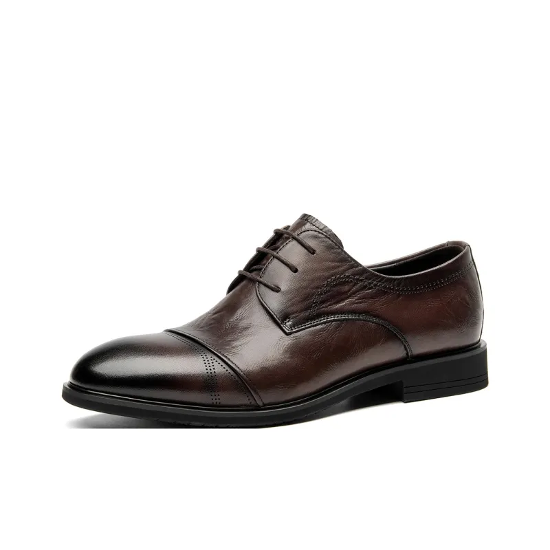 Spider King Dress Shoes Men Low Top Black/Brown-6