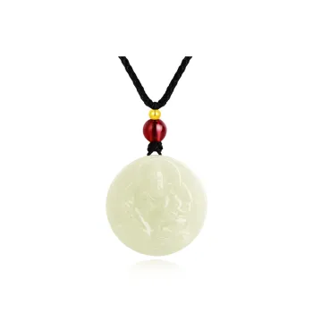 JINLIUFUJIXIANG Hetian Jade Necklaces White Jade/Pale Greenish White Jade Unisex