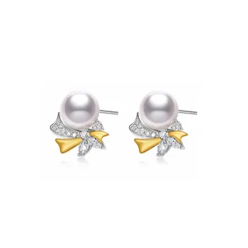 Luxury Beads Saltwater Pearl Stud Earrings Women's