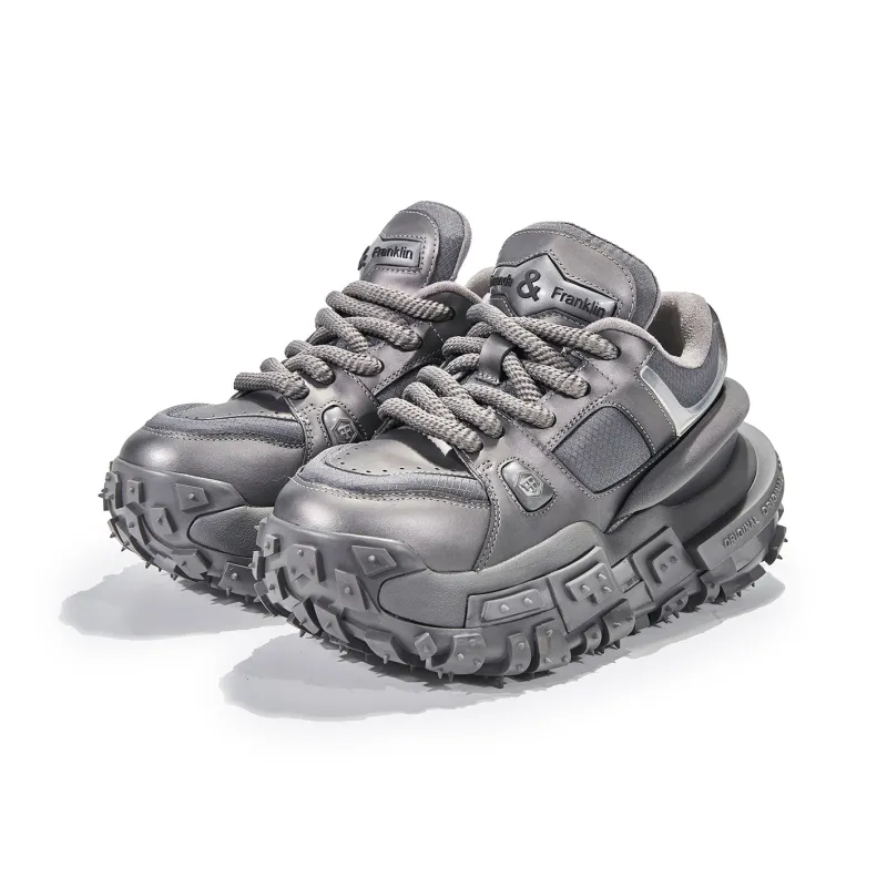 FERNANDA FRANKLIN Anti Slip Wear Resistant Low Top Chunky Sneakers Women's Gray-1