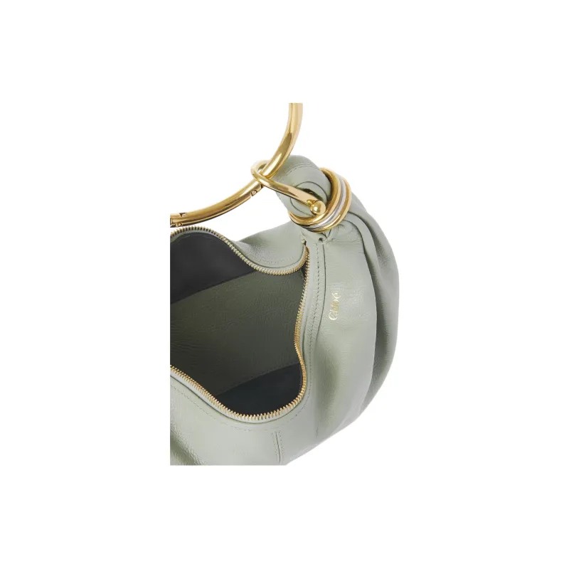 Chloe Calfskin Hobo Bag, Shoulder Bag, Crossbody Handbag Small Size Women's Seaweed Color-4