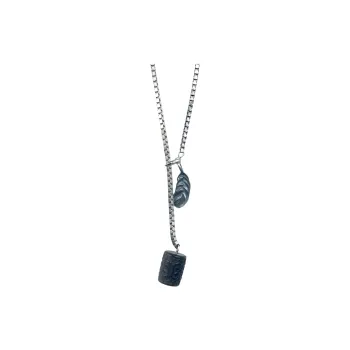 SHIYI N CIFANG Silver Sheen Obsidian Necklaces Unisex Vintage Silver