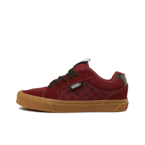Vans Anti-Slip Wear-Resistant Low-Top Canvas Shoes Women's Deep Red