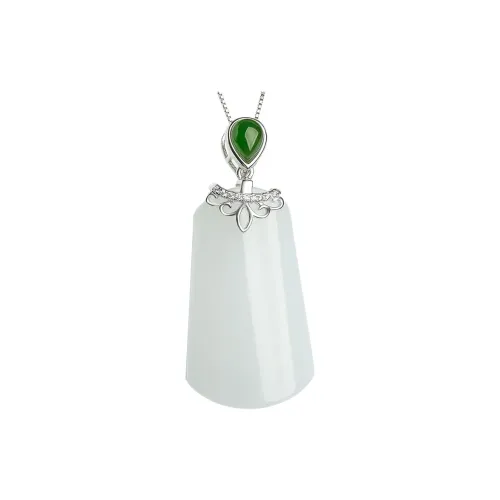 Run Ding Gifts Hetian Jade Necklaces Jasper Unisex Pale Greenish White Jade Unisex