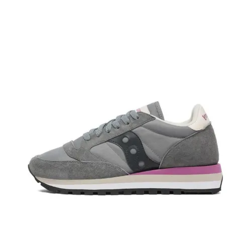 Saucony Jazz Triple Anti Slip Wear Resistant Low Top Running Shoes Women's Gray Black