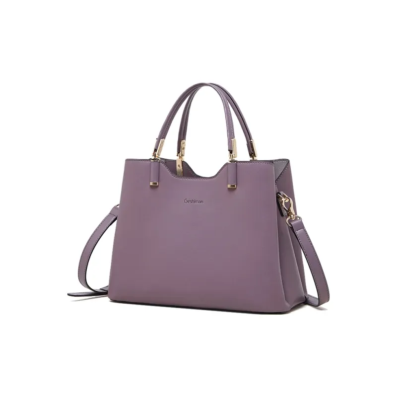 Geshiman Cow Leather Shoulder Bag Crossbody Bag Handbag Large Size Women's Ecru/Beige Apricot/Royal Blue/Purple/Maroon-15