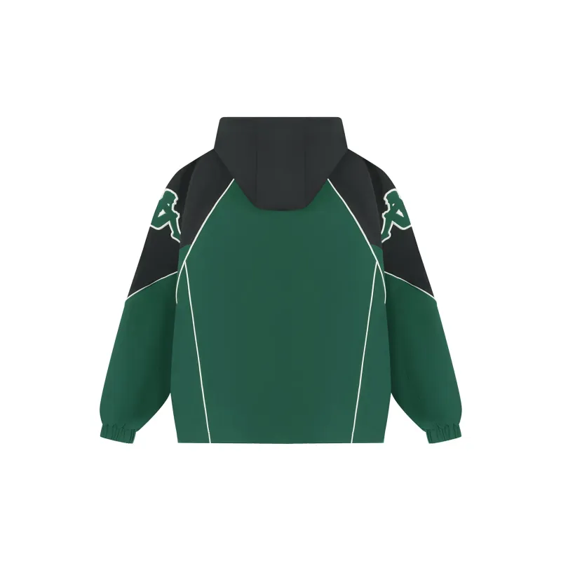 Kappa 1916 Series Windbreaker Jackets Men Green+Necklace-2