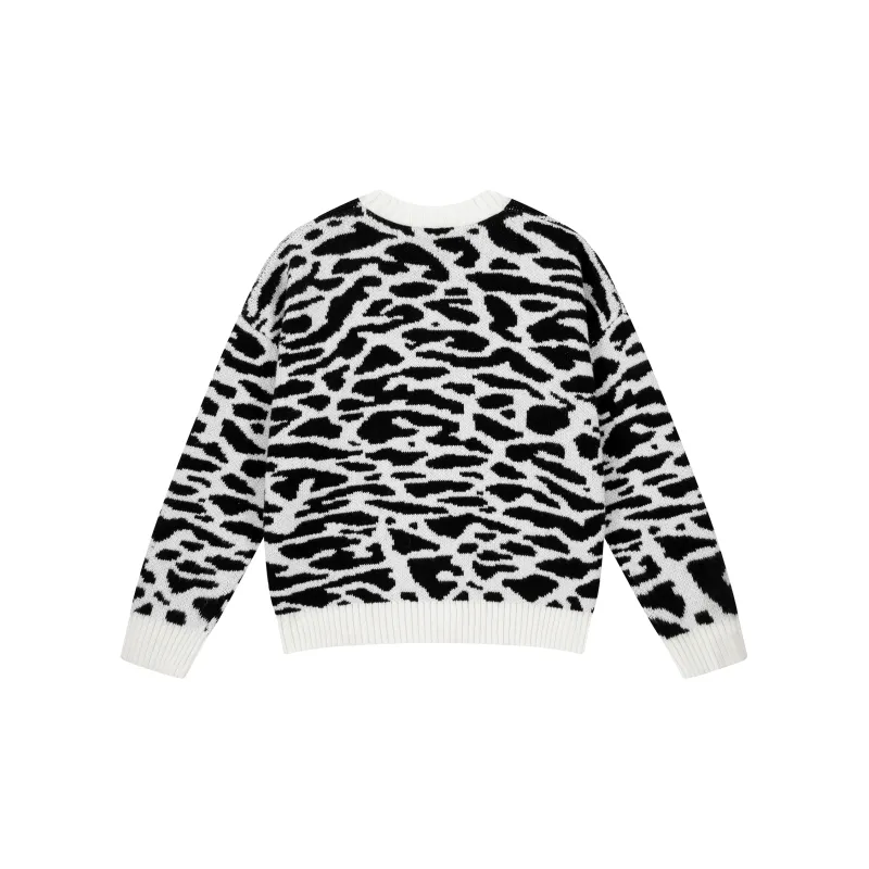 Nomt x 69CC Sweater Unisex Black And White Zebra Print-4