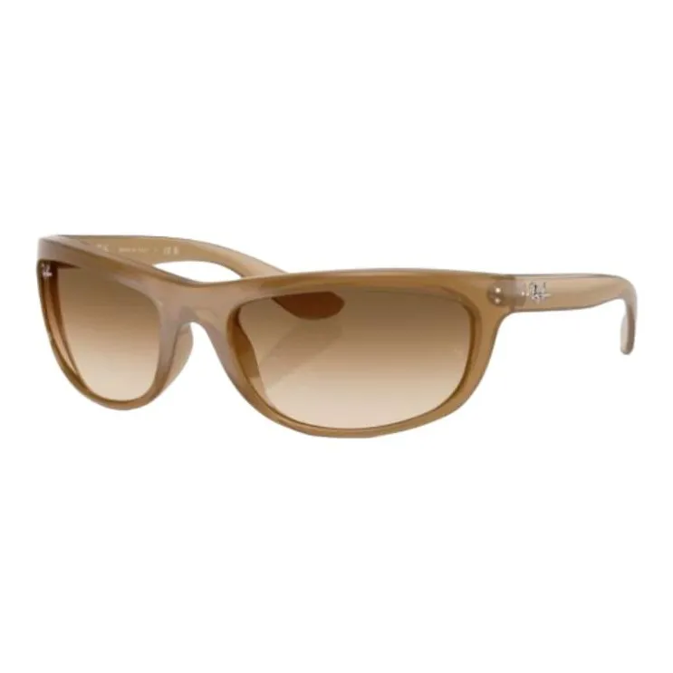 RayBan Nylon Rectangular Sunglasses Men's Blue/Light Brown-4