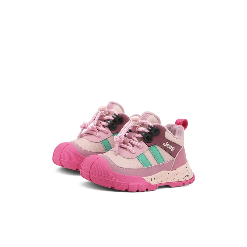 Jeep Slip Resistant Anti Kick Wear Resistant Warm Mid Top Kids Lifestyle Shoes Sky Water Emerald Peach Pink Kids'-3