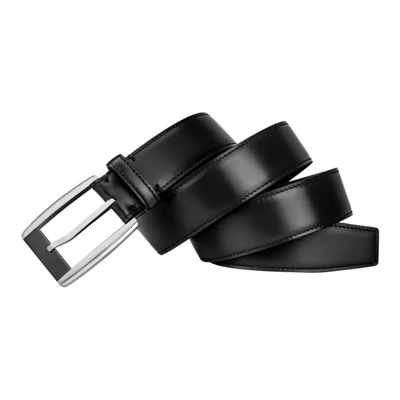 CATELLES Top Grain Cow Leather Leather Belts Men's Silver Buckle Black/Gold Tone Lock Coffee 3.5cm-2
