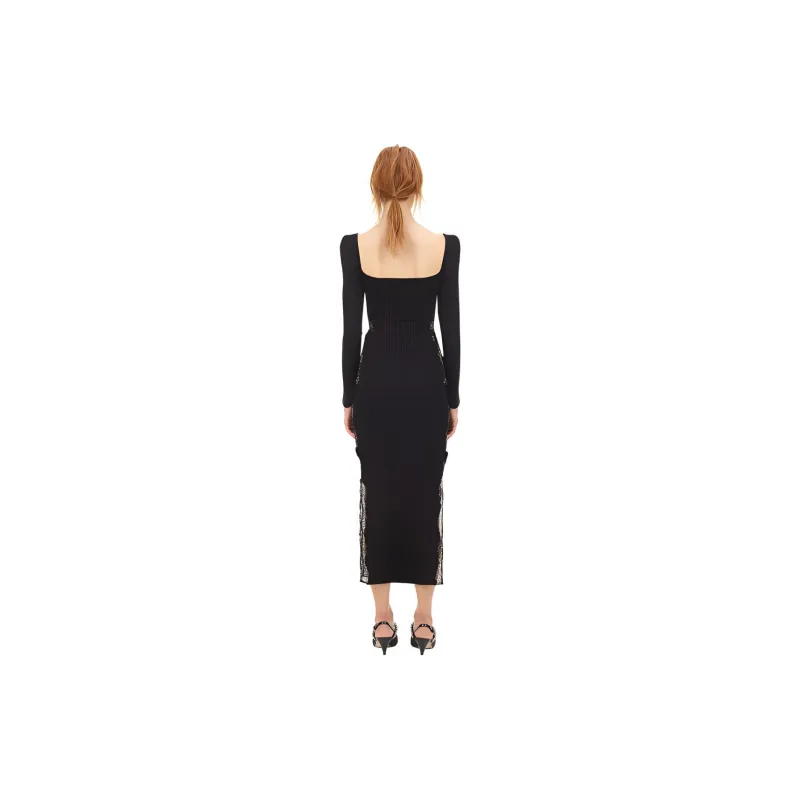 Self portrait Long Sleeved Dresses Women's Classic Black-1