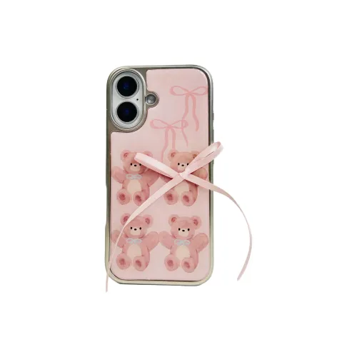 Wei Xin Acrylic Material 3D Effect Bowknot Bear Phone Cases Compatible With IPhone 16/15 Pro Max/Apple 13/14 Pro/Max