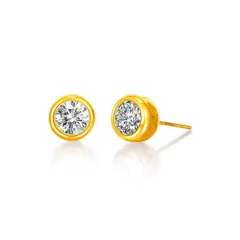 DAIRUO 18K Gold Stud Earrings Unisex