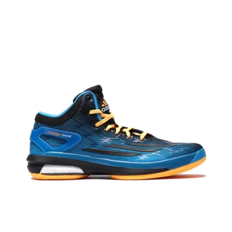 Adidas Crazylight Boost Cushioned Slip Resistant Low Top Basketball Shoes Men's Blue black Gold-1