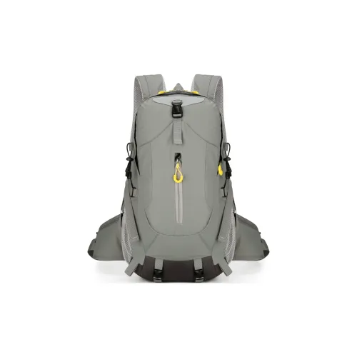 GEERDUN Nylon Backpack Unisex Gray/Black/Yellow/Green