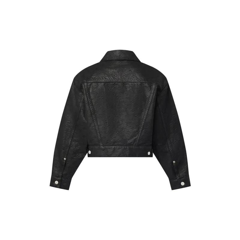 LOUIS VUITTON Cropped Monogram Jacquard Denim Jacket-1
