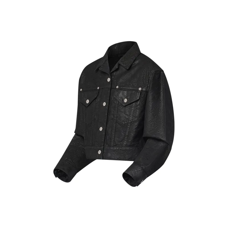 LOUIS VUITTON Cropped Monogram Jacquard Denim Jacket-2