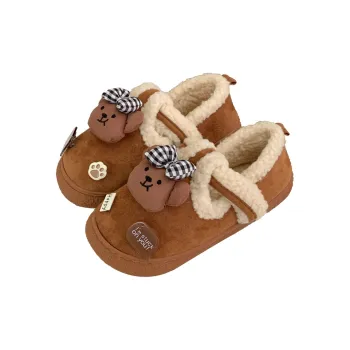 Thin Strips Cotton Slippers Women's, Light Brown