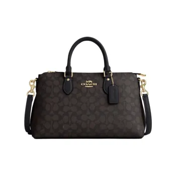COACH PVC Shoulder Bag, Crossbody Bag, Handbag Tubas Women's Dark Brown