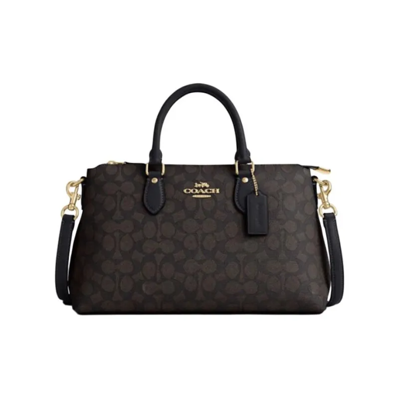 COACH PVC Shoulder Bag, Crossbody Bag, Handbag Tubas Women's Dark Brown-0