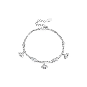 KADER Three Lives With Apricot Series 925 Sterling Silver Bracelets Women's Silver Festival Gift Box