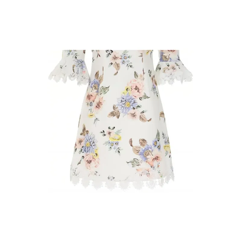Zimmermann Short Sleeved Dress Women's White-4
