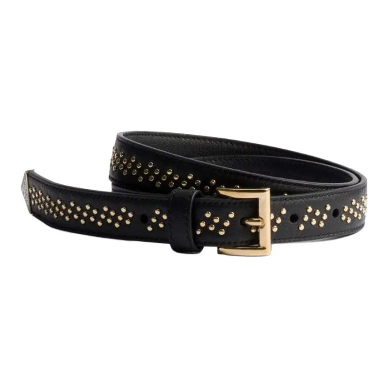 PRADA Stud Embellishment Leather Belt-2