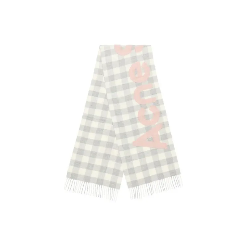 Acne Studios Logo Detailed Checkered Scarf-1