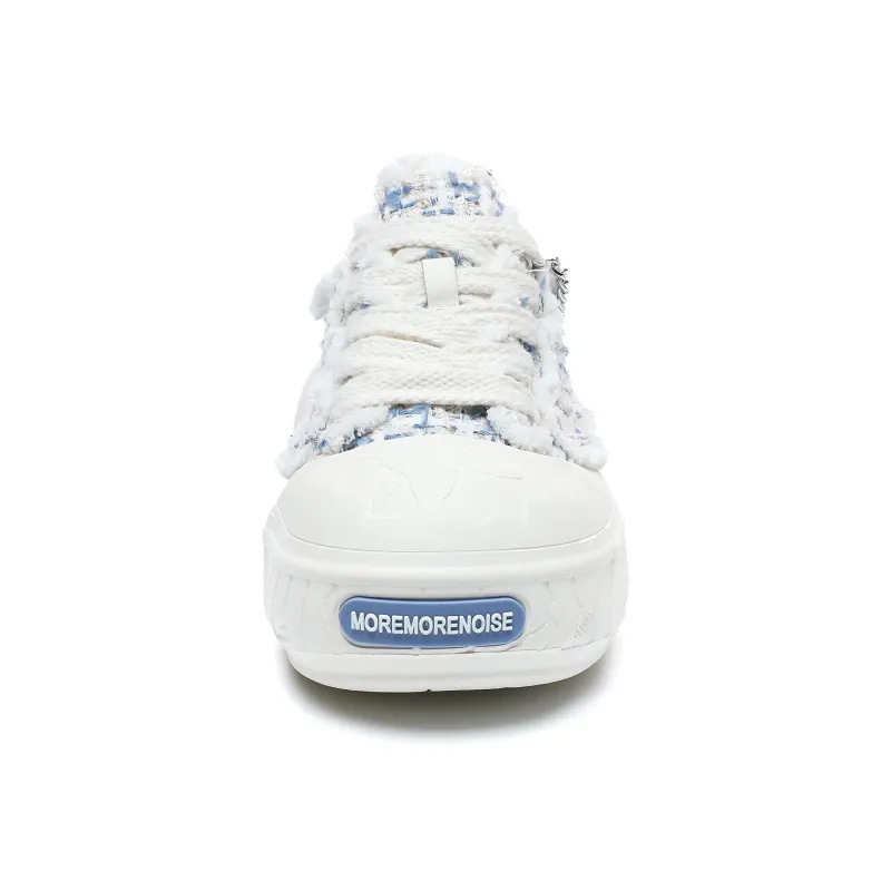 MOREMORENOISE Canvas Shoes Women's Low Top White-4