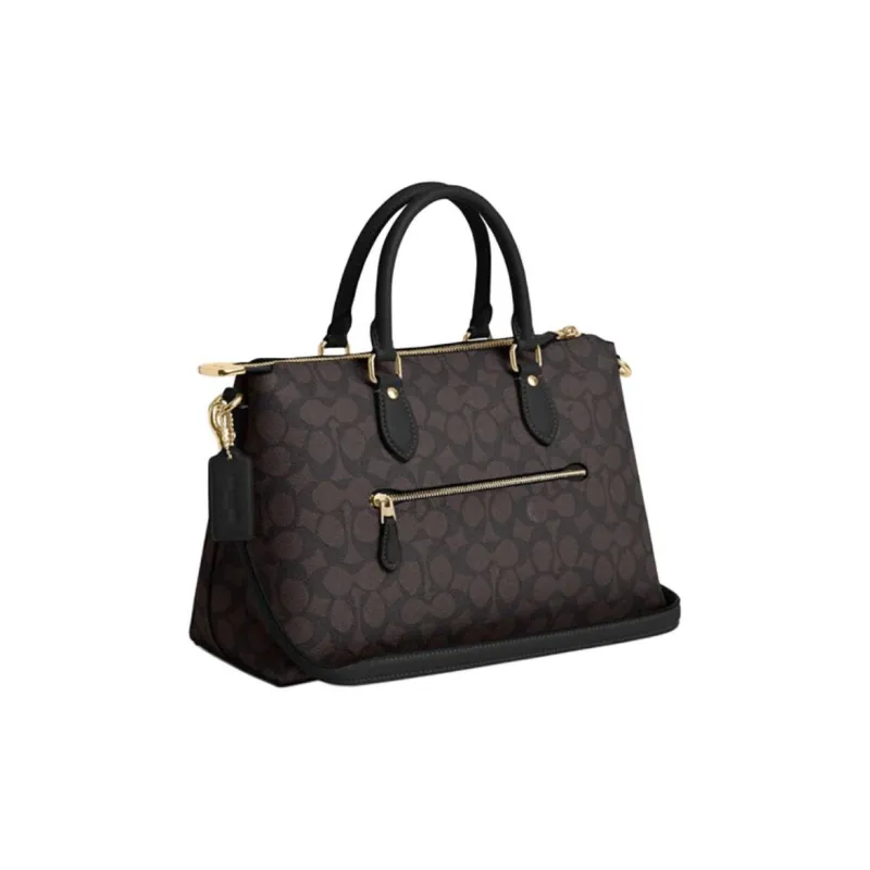 COACH PVC Shoulder Bag, Crossbody Bag, Handbag Tubas Women's Dark Brown-1