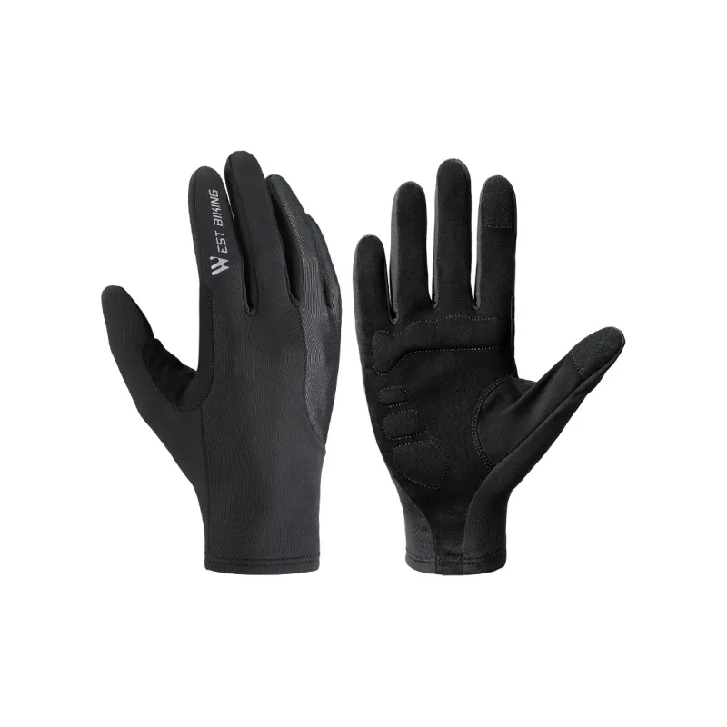 WEST BIKING Cycling Glove Unisex Polyester Elastane Black-0
