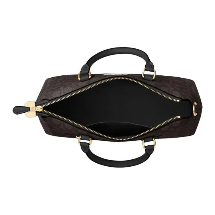 COACH PVC Shoulder Bag, Crossbody Bag, Handbag Tubas Women's Dark Brown-2