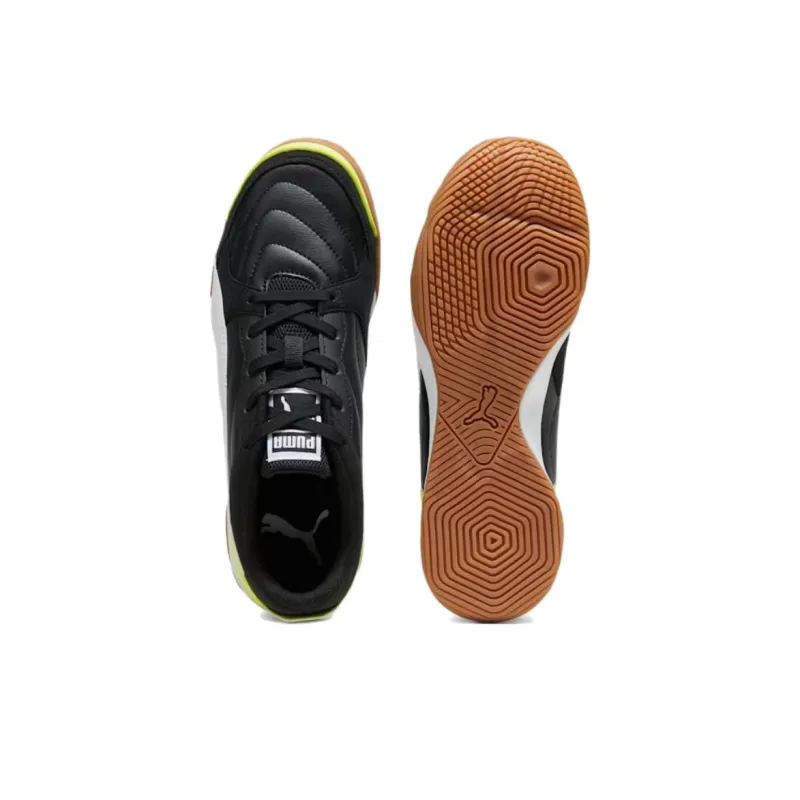 PUMA Pressing Anti-Slip Wear-Resistant Soccer Shoes Women's Black White Green-3