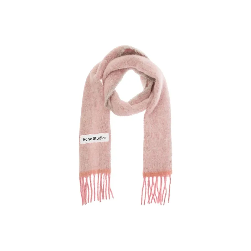 Acne Studios Logo Patch Fringed Edge Scarf-3
