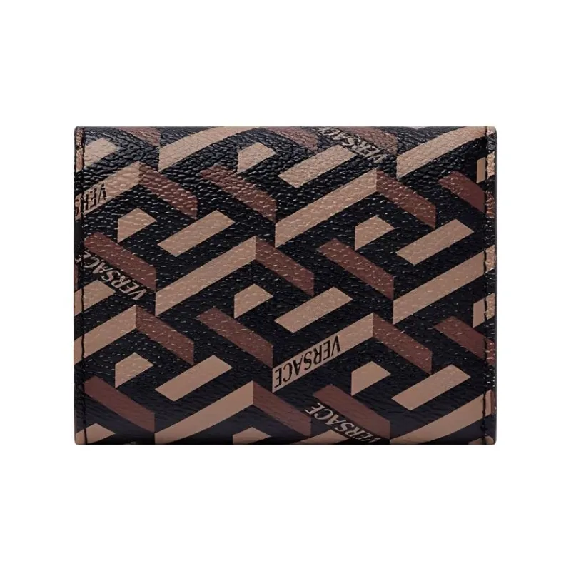 VERSACE Leather Wallet Unisex Brown-1