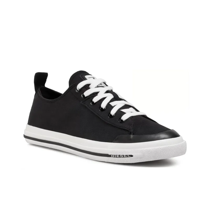 DIESEL S-Astico Anti-Slip Wear-Resistant Low-Top Skateboard Shoes Men's Black White-2