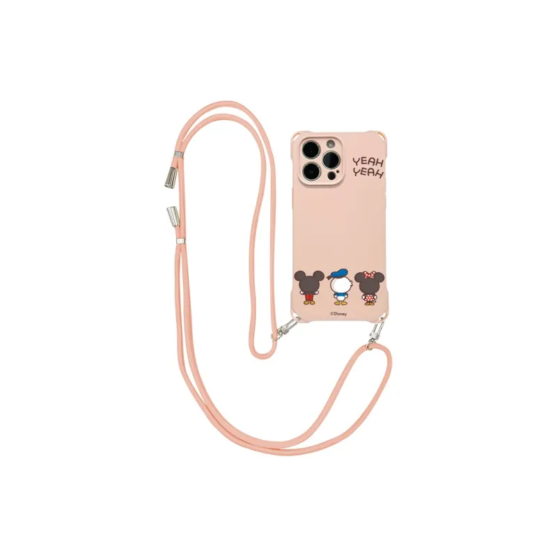 Disney Silicone Material Square Lanyard Backpack Style Phone Cases Compatible With Apple 16 Pro Max/Pro/Plus/15/14/13-12